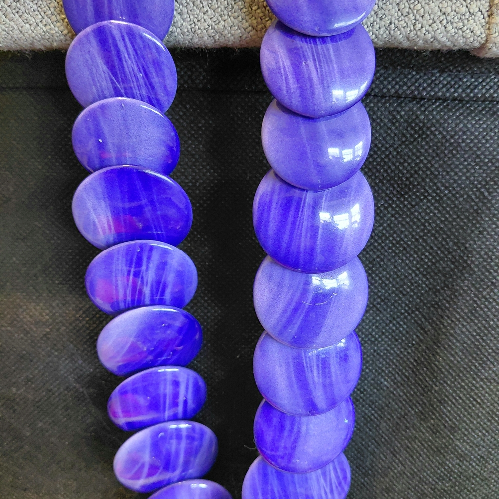Vibrant Purple Disc Necklace Earring Set